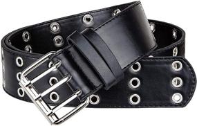 img 1 attached to Samtree Studded Grommet Square Leather Men's Accessories for Belts