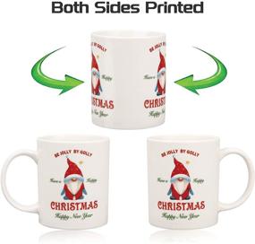 img 3 attached to 🎅 Set of 6 Christmas Ceramic Coffee Mugs - Festive Xmas Bell Snowman Christmas Tree Elk Gnome Designs - Unique Holiday Gifts for Birthdays, Christmas, and Winter