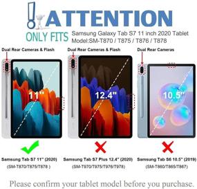 img 3 attached to 🔵 Backlit Keyboard Case for Galaxy Tab S7 11 inch [SM-T870, SM-T875] - 7 Color Light, Detachable Wireless Keyboard with PU Folio Stand Cover, Blue - 2020 Release