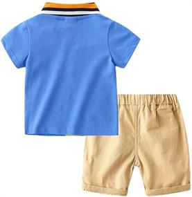 img 3 attached to 🌞 Cute Summer Outfits Sets for Kids Toddler Boys: Aimehonpe Shorts & Shirts Clothes