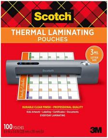 img 4 attached to 100-Pack Scotch Thermal Laminating Pouches for Letter Size Sheets (8.9 x 11.4 Inches) - TP3854-100