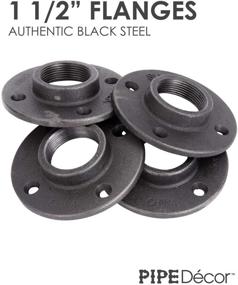 img 1 attached to 🔩 Industrial Steel Grey Pipe Decor: 1-1/2" Cast Iron Floor Flange 4 Pack for Vintage DIY Tables & Robust Plumbing Projects