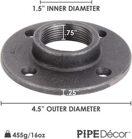 img 3 attached to 🔩 Industrial Steel Grey Pipe Decor: 1-1/2" Cast Iron Floor Flange 4 Pack for Vintage DIY Tables & Robust Plumbing Projects