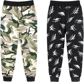 img 4 attached to 🦖 ZukoCert Boys Cartoon Print Dinosaur Pattern Cotton Jogger Pants 2-Pack for Kids 3-10Y