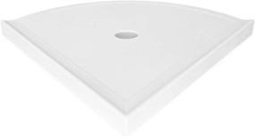 img 2 attached to 🔳 10-inch Polished Bright White Corner Bathroom Shelf by Questech - Wall Mounted Metro Flatback Shelf for Shower Storage