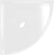 🔳 10-inch polished bright white corner bathroom shelf by questech - wall mounted metro flatback shelf for shower storage logo
