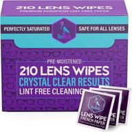 🧼 blue merlin lens wipes: 210 pre-moistened glasses cleaning wipes for all coated lenses logo