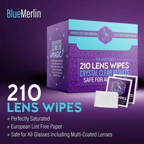 img 3 attached to 🧼 Blue Merlin Lens Wipes: 210 Pre-Moistened Glasses Cleaning Wipes for All Coated Lenses