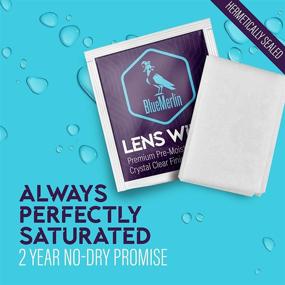 img 1 attached to 🧼 Blue Merlin Lens Wipes: 210 Pre-Moistened Glasses Cleaning Wipes for All Coated Lenses