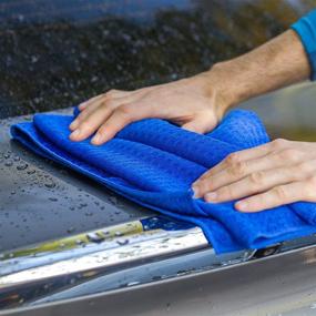 img 2 attached to 🛀 Viking Car Care Waffle Weave Drying Towel - 7 sq ft, Royal Blue