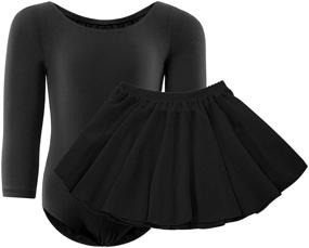 img 3 attached to WEGETIT Long Sleeve Gymnastics Leotards for Girls | Toddler Ballet Dance Tutu