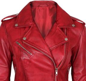 img 2 attached to Blingsoul Ladies Leather Jacket 1300392 Women's Clothing and Coats, Jackets & Vests