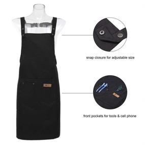 img 2 attached to 💈 Premium Hairdresser Apron: Professional Stylist Apron, Waterproof Hairdressing Coloring, Shampoo Haircuts Cloth Wrap - Black