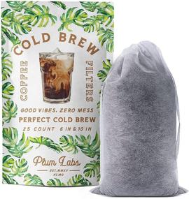 img 4 attached to ☕️ Convenient Cold Brew Coffee Bags - 25 Pack - Hassle-Free Cold Brew Concentrate with No Mess - 6"x10" Drawstring Filter Bags