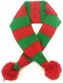 img 1 attached to Fetching Alemon Stripe Pet Xmas Costume Accessories: Cozy Knit Christmas Scarf for Pawsome Holiday Style