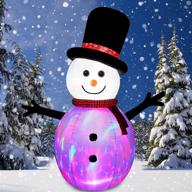 fashionlite 8ft christmas inflatable snowman with rotating multicolor changing led lights - yard decorations for xmas indoor outdoor home garden family prop lawn decoration, blow up inflatables logo