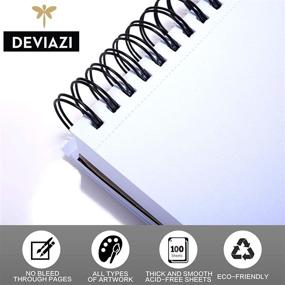img 2 attached to 🎨 Deviazi Mixed Media Sketchbook: Premium 100-Sheet Acrylic Art Pad for Drawing, Painting & Watercolor - Spiral Bound Sketch Book