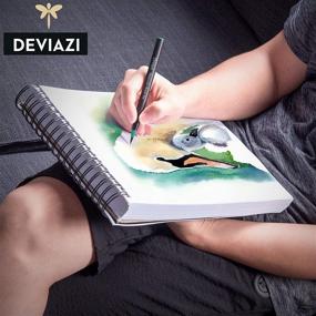 img 1 attached to 🎨 Deviazi Mixed Media Sketchbook: Premium 100-Sheet Acrylic Art Pad for Drawing, Painting & Watercolor - Spiral Bound Sketch Book
