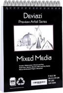 🎨 deviazi mixed media sketchbook: premium 100-sheet acrylic art pad for drawing, painting & watercolor - spiral bound sketch book logo