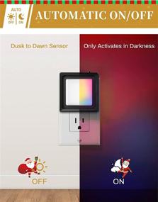 img 2 attached to 🌙 DoresShop Color-Changing LED Night Light (2 Pack) - Plug-in Dusk-to-Dawn Sensor Decorative Nightlight for Nursery, Bedroom, Hallway, Kitchen