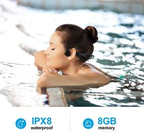 img 2 attached to 🏊 Swim-Friendly Bone Conduction Headphones: Waterproof IPX8, Wireless MP3 Player, Built-in 8GB, for Swimming, Running, Diving, Gym, Spa - Black