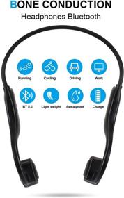 img 1 attached to 🏊 Swim-Friendly Bone Conduction Headphones: Waterproof IPX8, Wireless MP3 Player, Built-in 8GB, for Swimming, Running, Diving, Gym, Spa - Black