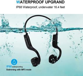 img 3 attached to 🏊 Swim-Friendly Bone Conduction Headphones: Waterproof IPX8, Wireless MP3 Player, Built-in 8GB, for Swimming, Running, Diving, Gym, Spa - Black