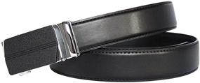 img 2 attached to 👖 Leather Ratchet Automatic Sliding Men's Belt - Barrier-Free Design