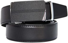 img 4 attached to 👖 Leather Ratchet Automatic Sliding Men's Belt - Barrier-Free Design