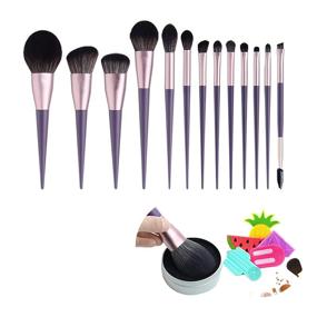 img 4 attached to YueCan Makeup Brush Set: 13-Piece Cosmetic Brushes Kit for Flawless Makeup Application with Bonus Brush Cleaner - Premium Synthetics, Perfect for Foundation, Powder, Concealers, Eye shadows, Blush!