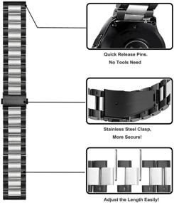 img 1 attached to 📿 TRUMiRR 20 мм нержавеющая сталь Watchband + сетчатый плетеный ремешок для Samsung Galaxy Watch 42 мм / Active 2 & Garmin Vivoactive 3 / Venu - 2 штуки