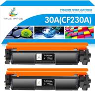 🖨️ true image compatible toner cartridge 2-pack for hp 30a cf230a 30x cf230x printer - high-quality black ink replacement for mfp m227fdw m203dw m227fdn m203d m203dn m227 logo