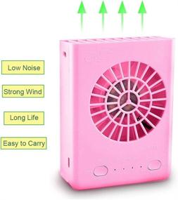 img 2 attached to 🌬️ CestMall Portable Multi-functional Mini Rechargeable Fan, 3 Speeds, with 18650 Li-ion Battery (included) & USB Charging, Ideal for Outdoor Travel with String (Pink)