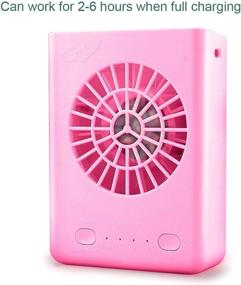 img 3 attached to 🌬️ CestMall Portable Multi-functional Mini Rechargeable Fan, 3 Speeds, with 18650 Li-ion Battery (included) & USB Charging, Ideal for Outdoor Travel with String (Pink)