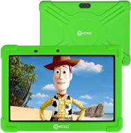 contixo kids tablet k101a, 10-inch hd, ages 3-7 toddler tablet with camera, parental control, android 10, 32gb, wifi, educational tablet for children with certified apps and kid-proof case, green logo