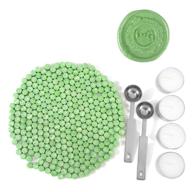 📜 yoption green sealing wax beads: 300-piece octagon kit with melting spoon, candles for seal stamp logo