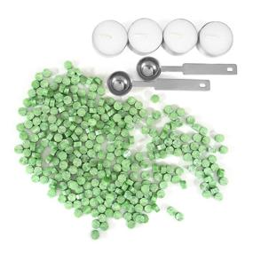 img 3 attached to 📜 Yoption Green Sealing Wax Beads: 300-Piece Octagon Kit with Melting Spoon, Candles for Seal Stamp