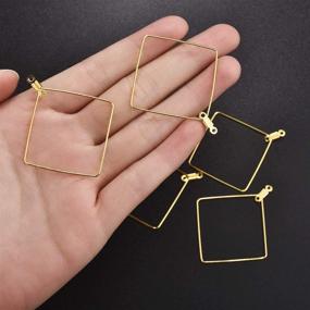 img 2 attached to 💎 DROLE 30Pcs Rhomboid Gold Stainless Steel Beading Hoop Earring Components - DIY Jewelry Making Findings with Loop