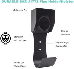img 2 attached to 🔌 Enhanced MAX GREEN Wall-Mount EV Charger Connector Holster Dock with Nozzle Holder & Screws for SAE J1772 Electric Vehicles