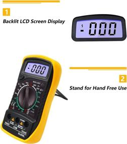 img 1 attached to Highly Portable XL830L Pocket Digital Multimeter with 2000 Counts - Voltage Tester & Multi-Tester for Home Measuring Tools - Test AC/DC Current, Resistance, Continuity, Frequency - Backlight LCD Display with Battery