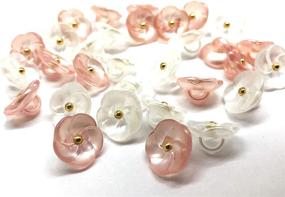 img 2 attached to 🌸 20PC White &amp; Pink Flower Buttons, Shank Sew On, 11.5mm (7/16 Inch) - PEPPERLONELY