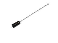 long range 8-inch antenna with coaxial connection & f connector for gate receiver – silver, with protective rubber logo
