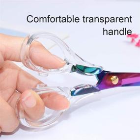 img 1 attached to 🌈 Colorful Rainbow Craft Scissors: 6.3" Clear Acrylic Office & Stationery Scissors - Heavy Duty Multipurpose Shears for Fabric, Leather, Arts, and Paper (Type2)