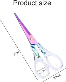 img 3 attached to 🌈 Colorful Rainbow Craft Scissors: 6.3" Clear Acrylic Office & Stationery Scissors - Heavy Duty Multipurpose Shears for Fabric, Leather, Arts, and Paper (Type2)