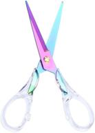 🌈 colorful rainbow craft scissors: 6.3" clear acrylic office & stationery scissors - heavy duty multipurpose shears for fabric, leather, arts, and paper (type2) logo