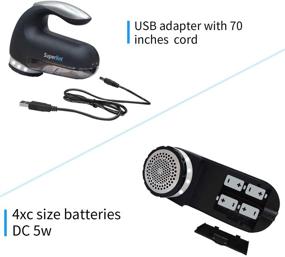 img 1 attached to Efficient SUPER LINT Electric Sweater Shaver: Powerful Fabric Fuzz Remover with Light Belt, USB Charging Wire - Black & Silver