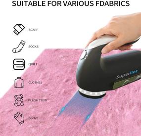 img 2 attached to Efficient SUPER LINT Electric Sweater Shaver: Powerful Fabric Fuzz Remover with Light Belt, USB Charging Wire - Black & Silver