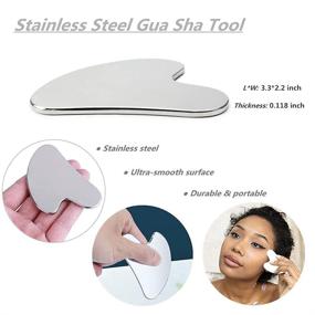 img 2 attached to 🏻 Enhanced Stainless Steel Gua Sha Facial Tool for Ultimate Skin Care