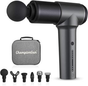 img 4 attached to ChampionGun Lightweight Handheld Massage Gun with 6 Heads - Portable and Quiet Electric Body Percussion Massager for Athletes, Gym, Office, and Workout Recovery - Deep Tissue Muscle Massage for Soreness Relief at Home