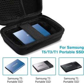 img 3 attached to 📦 ProCase Samsung T5 T3 SSD Carrying Case - Compact Hard Shockproof Carry Case for T5 / T3 / T1 Portable SSD 250GB 500GB 1TB 2TB USB 3.1 Type C Hard Drive – Black